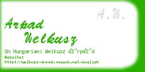 arpad welkusz business card